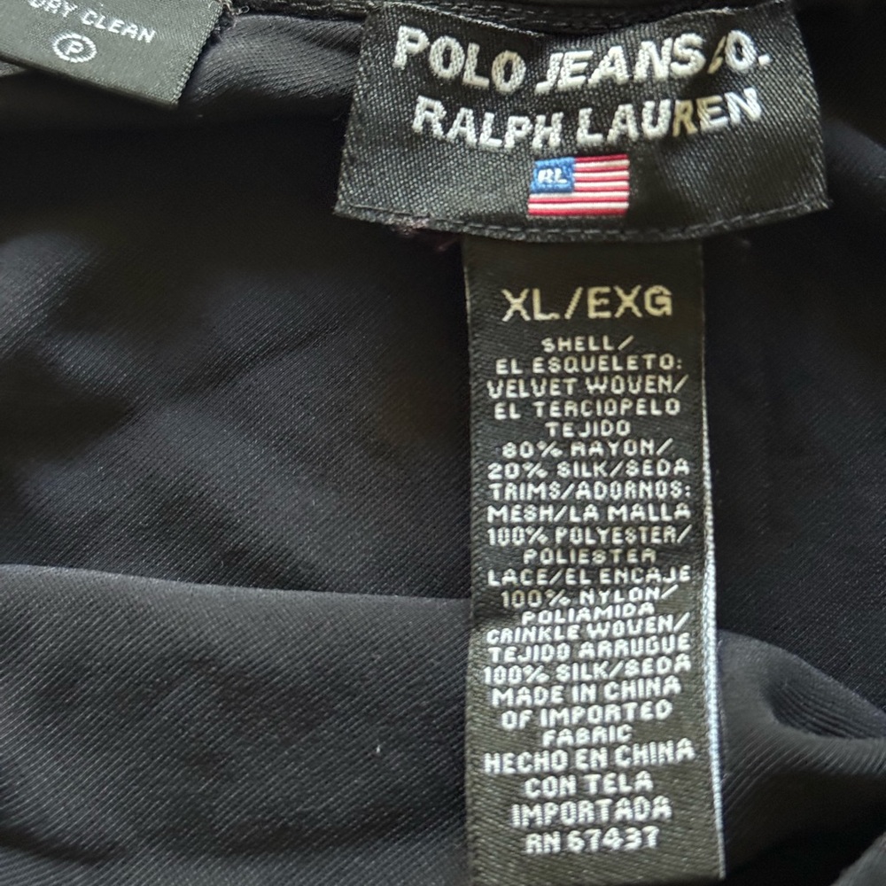 Ralph Lauren Black Velvet Midi Skirt viscose silk Size XL - Picture 6 of 10